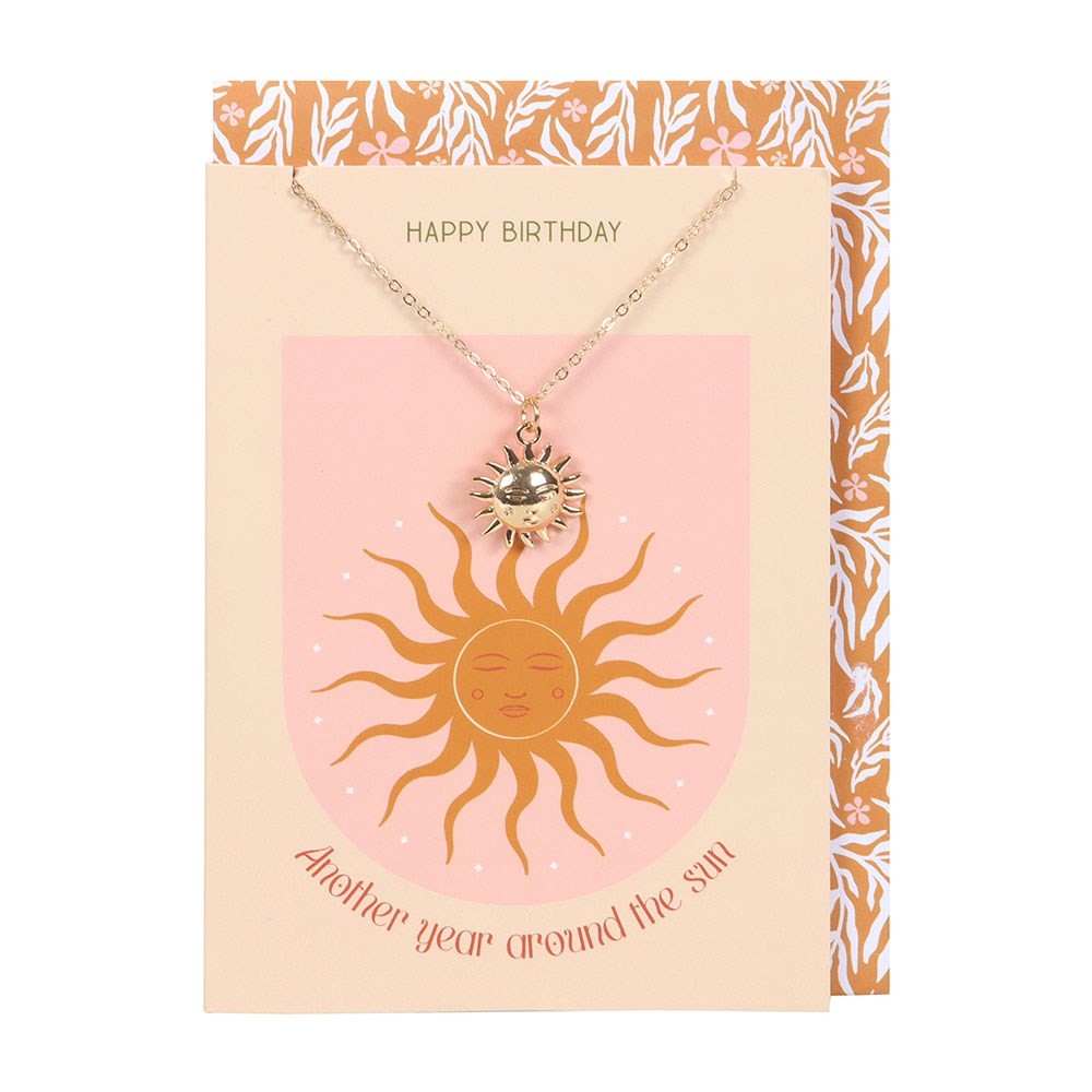 Something Different - Sun Necklace on Birthday Card Karte mit Halskette - Mehrfarben